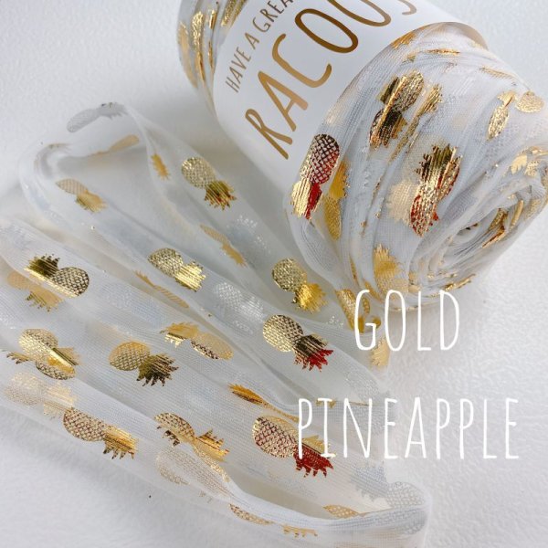 Photo1: 【Tulle yarn】pineapple (gold foil) (1)